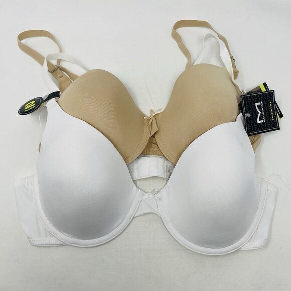 Maidenform Self Expressions Womens 38C 2 Pack T-Shirt Bra 5701 Latte/White 890 - Picture 3 of 8